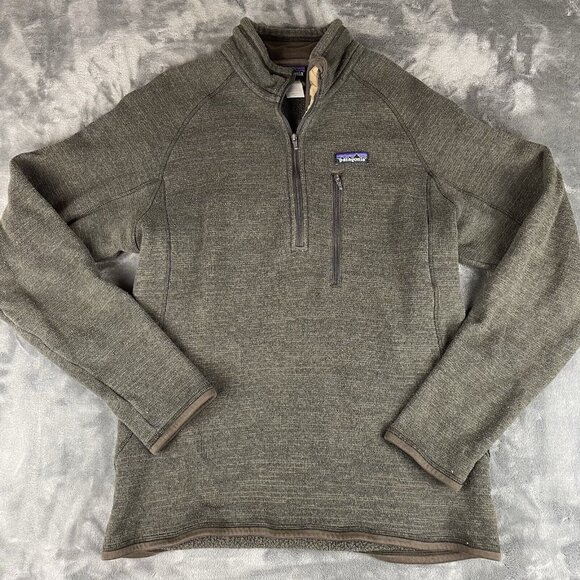 Mens PATAGONIA Brown 1/4 Zip Pullover Fleece Better Sweater Medium